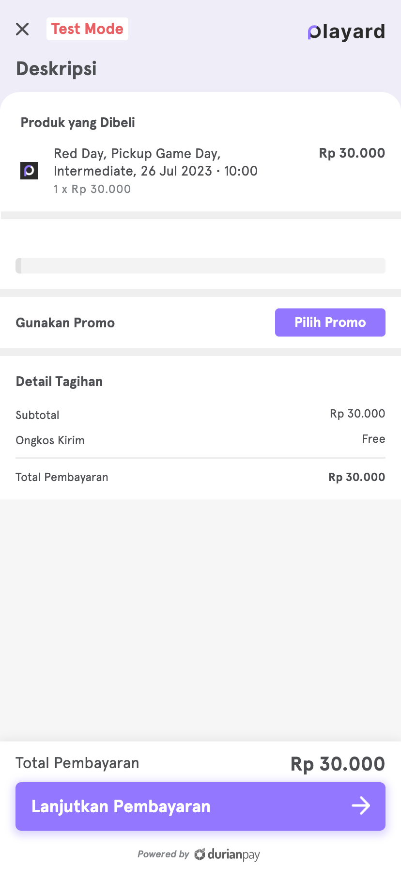 durianpay payment screen